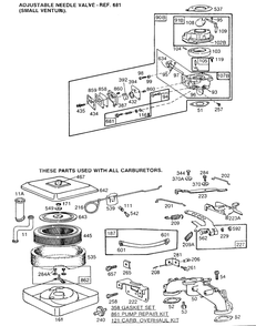 Carburetor Assemblies, A/C Diagram and Parts List for 402451-0691-XX  Briggs and Stratton Engine